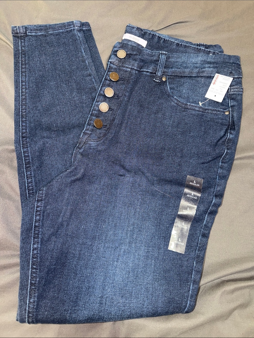 High-Rise Dark Blue Button-Front Women's Jeans m jeans by Maurice’s Large
